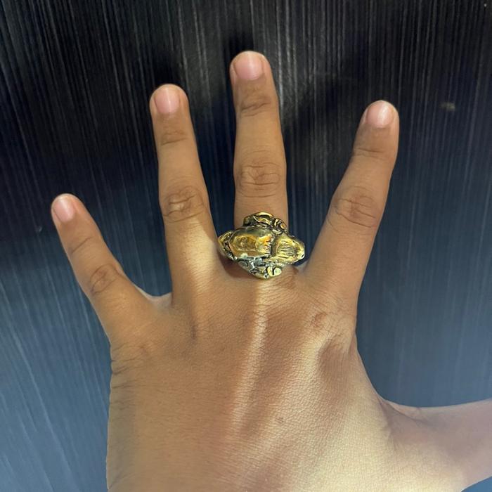 Cincin Kuningan motif sapi - aksesoris cincin sapi