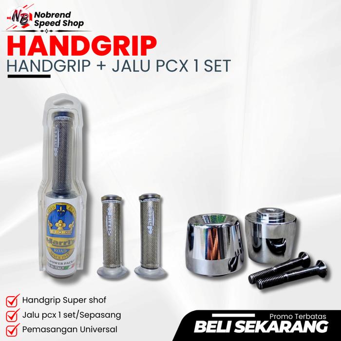 HANDGRIP HARRIS CAON PAKET JALU STANG PCX SEPASANG GRIP HARIS HANDGRIP CAON PLUS JALU STANG PCX