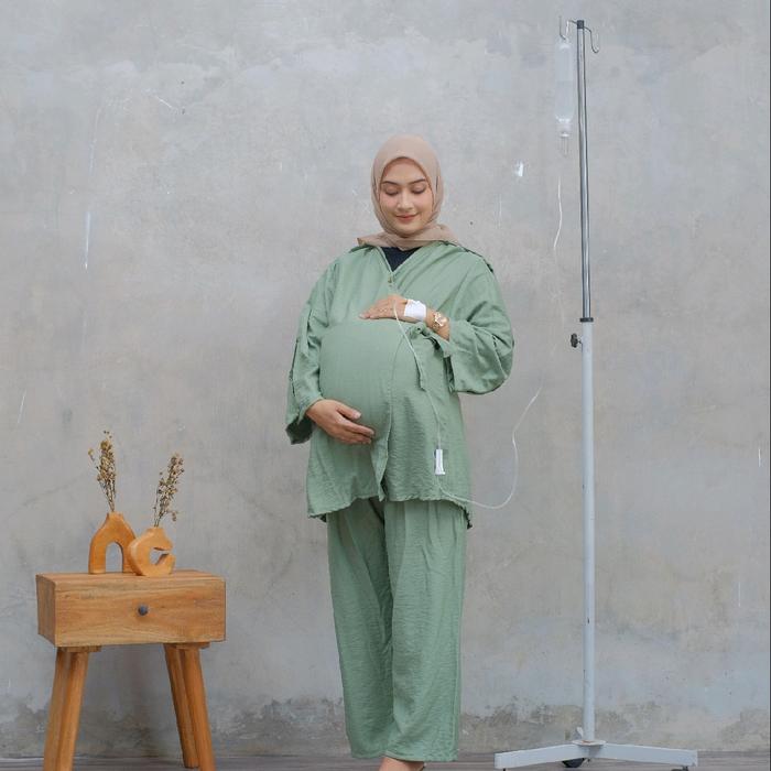 baju infus model one set bahan linen cordoba