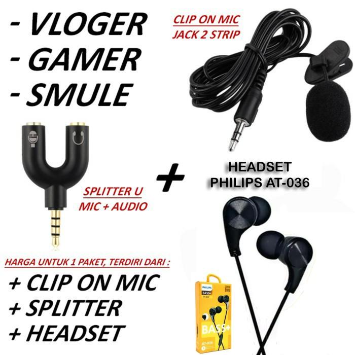 Paket Youtube + Headset Philips / Hedset / Ngevlog / Gaming