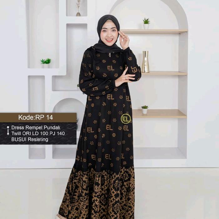 GAMIS ELZAF TERBARU DRESS REMPEL PUNDAK TWILL ORI Muslim  Wanita