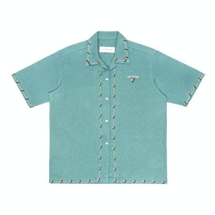 Officiall Merch The Adams X Kzl - Kemeja Bowling Shirt Green
