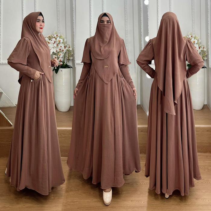 One Set Gamis Syari Kode NISANI Bahan Kringkel Premium By Ory AjeZas Collection