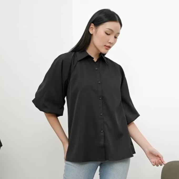 Anika Balloon Blouse B5010221 SONIA / Kemeja Blouse Katun Balloon Sleeve Premium wanita / Blouse Bas