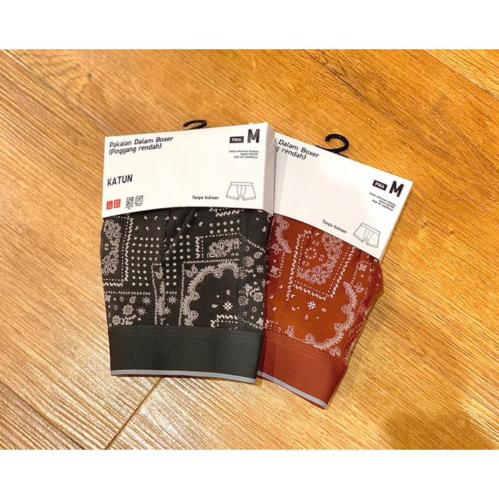 UNIQLO Boxer Brief Celana Boxer Low Rise Line Cotton Original