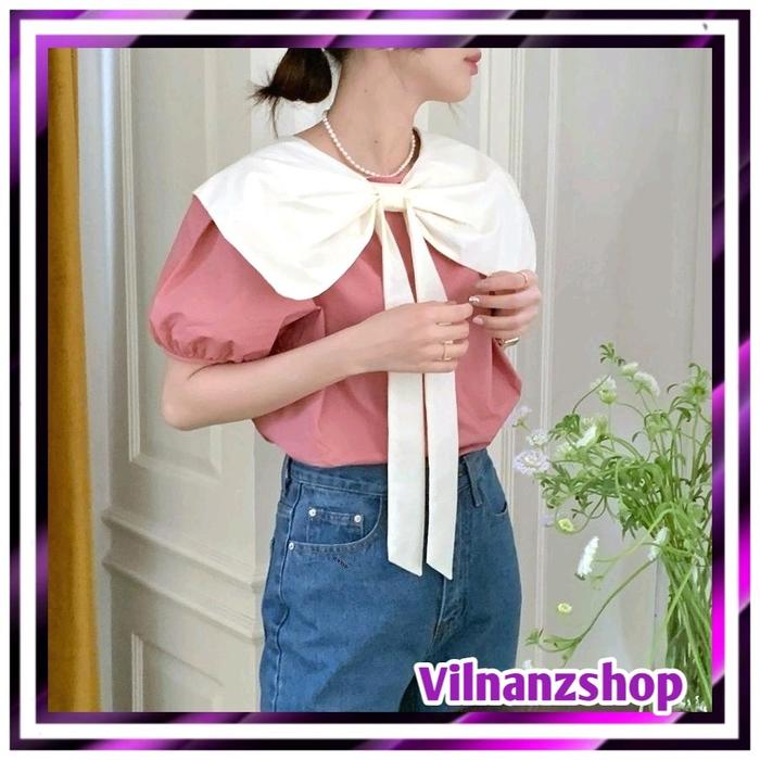 2223 bizela big bowtie blouse import threeM