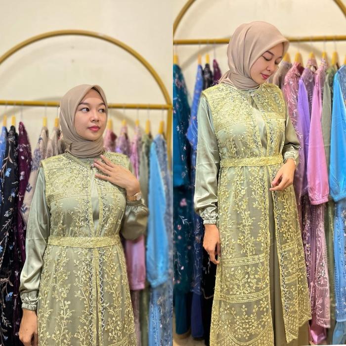 Gamis outer payet gamis outer lepas pasang