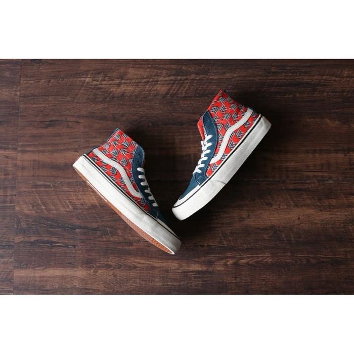 Sepatu Sneakers Sk8-hi 138 Decon Atlantic Deep Antique Mod Checkerboard