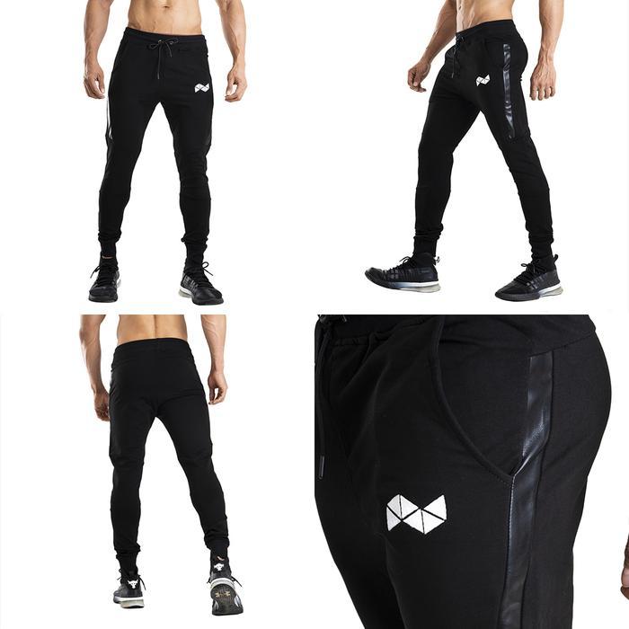 Neveres Leather Stripe Jogger