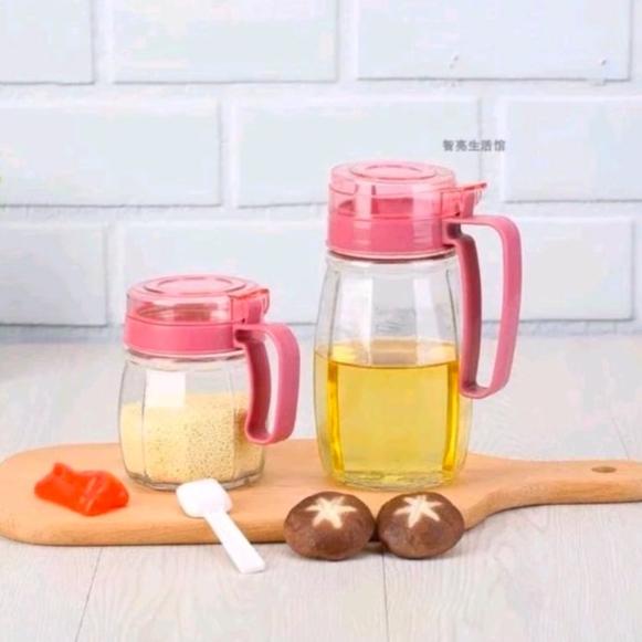 *(DOUBLE BUBBLEWRAP) KITCHEN JAR SET BOTOL BUMBU KACA 4IN1