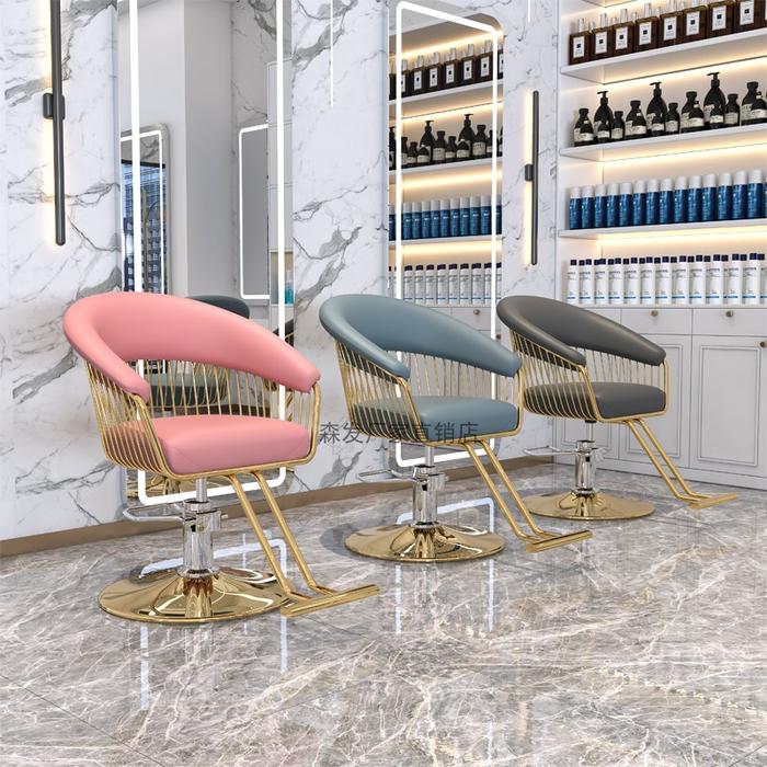 Beauty Stool Hairdressing Barber Chair Swivel Nail Manicure Cosmetic Shampoo Barber Chair Luxury Vin