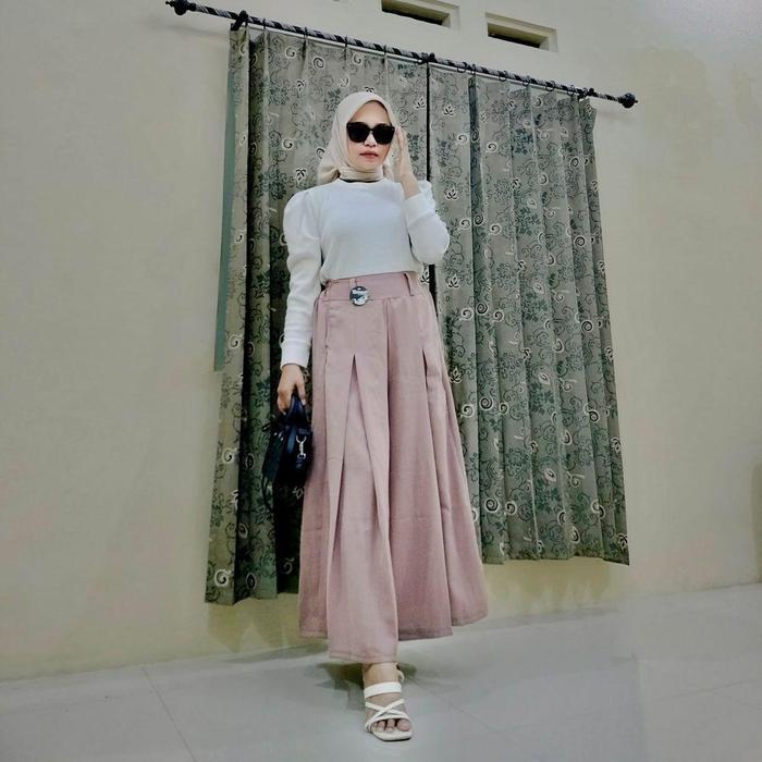 Kulot Rok Panjang  Kulot Husna Kulot Elegan Kulot Panjang Wanita Kulot Haightwaist Pasti Ori
