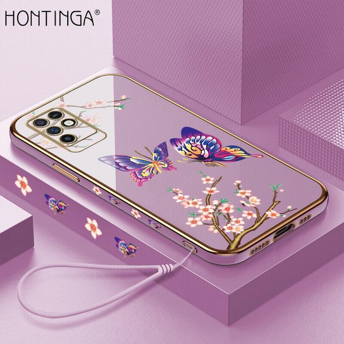 Hontinga Casing Ponsel Infinix Note 10, Case Telepon Persegi TPU