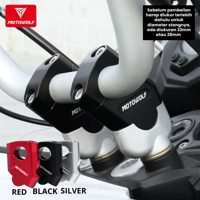 Sale Raiser Peninggi Stang Motor Motowolf Raiser Stang Cnc Almunium Alloy