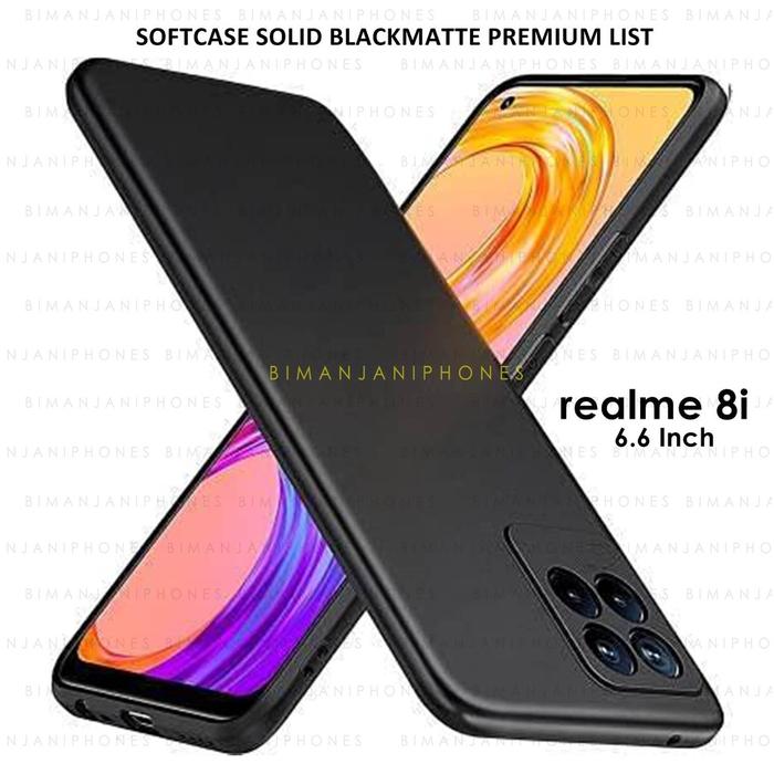 Soft Case Realme 8i Realme 8 Realme 8 5G Realme 8 Pro - Soft Case Solid Black Matte PREMIUM