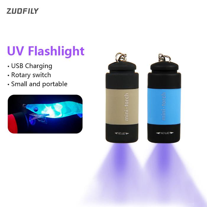 Rechargeable LED UV Flashlight Ultraviolet Torch Mini UV Black Light