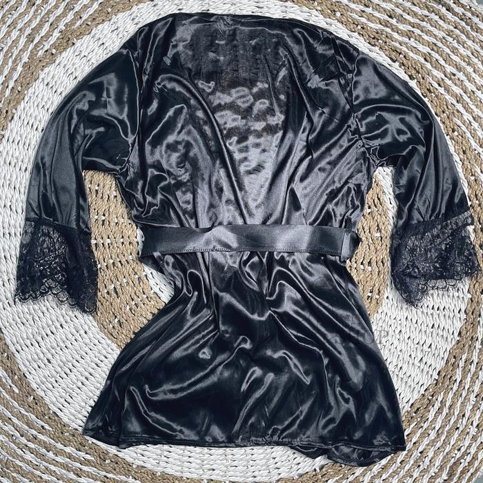 Tami [ Happy Girl Shop ] Kimono Malam Jubah Lingerie Nightwear Jumbo Looks Elegan Mewah Type Long Sl