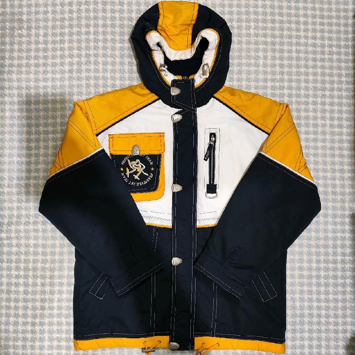Jaket Ski Team Asics Japan Vintage Big Logo size L fit XL cakep full bordir