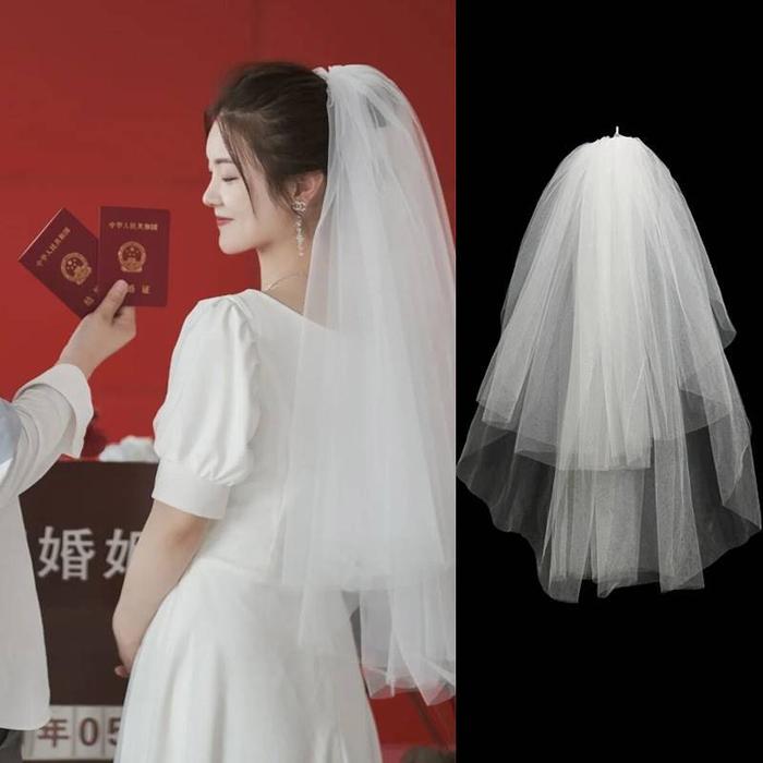 Kain Veil Pengantin Warna Putih Renda Cantik Penutup Kepala Pengantin