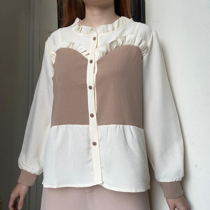 Abigail Top atasan blouse bkk wanita kemeja wanita korean Style By biel the label Katun Soft