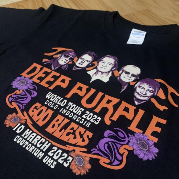 KAOS BAND DEEP PURPLE LIVE IN SOLO INDONESIA 2023 | TANPA JAHITAN SAMPING / BUILT UP TAG NSA PREMIUM