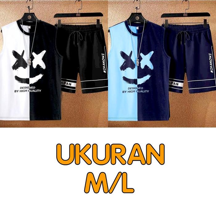 Asgard777 - SETELAN BAJU SINGLET MELLO / kaos distro cowok / baju pendek cowok / kaos / baju cowok /