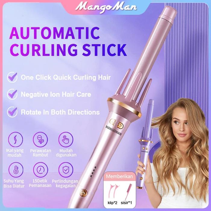 MANGOMAN Hair Curly Styler 28mm Catokan Curly Otomatis Ceramics Curly Catokan Keriting Keramik Otoma