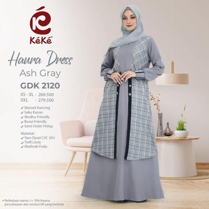 KEKE GAMIS DEWASA HAURA DRESS ASH GRAY