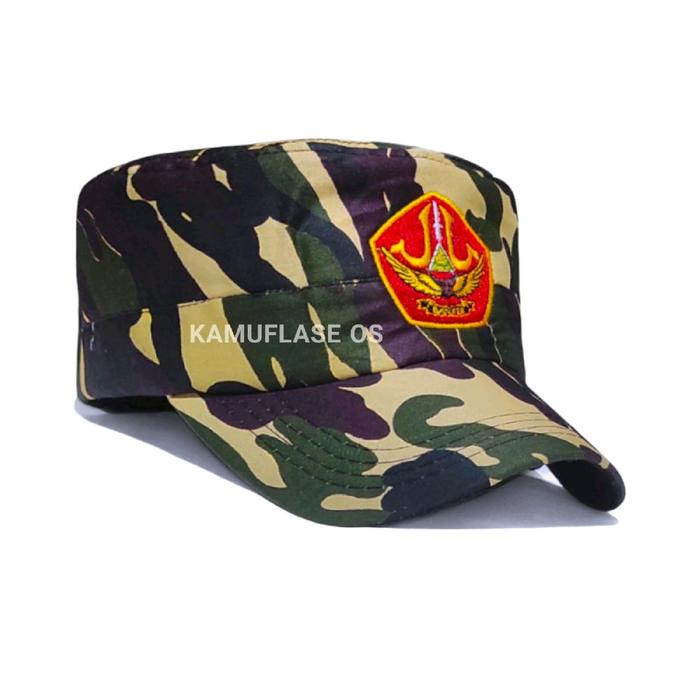 Komando Banserr Logo Katun,sangkur Bahan Twill TR Bordir Logo Topi Militer