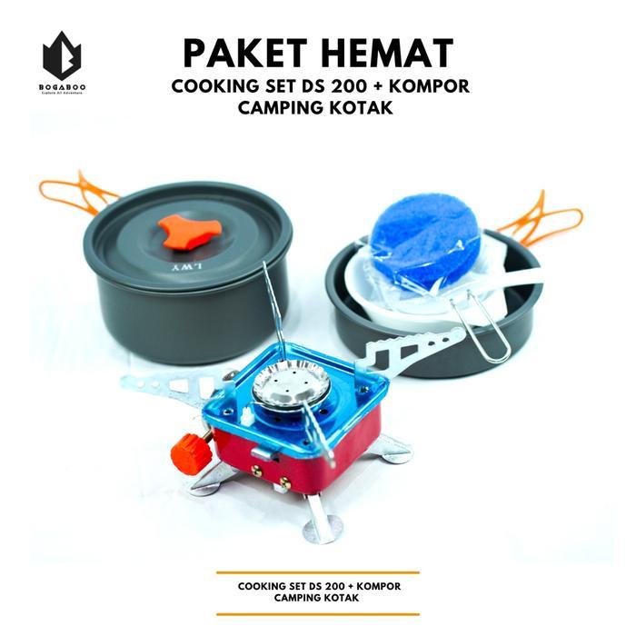 Eiger - Paket Hemat - Cooking Set DS 200 + Kompor Kotak - Nesting Cooking Set