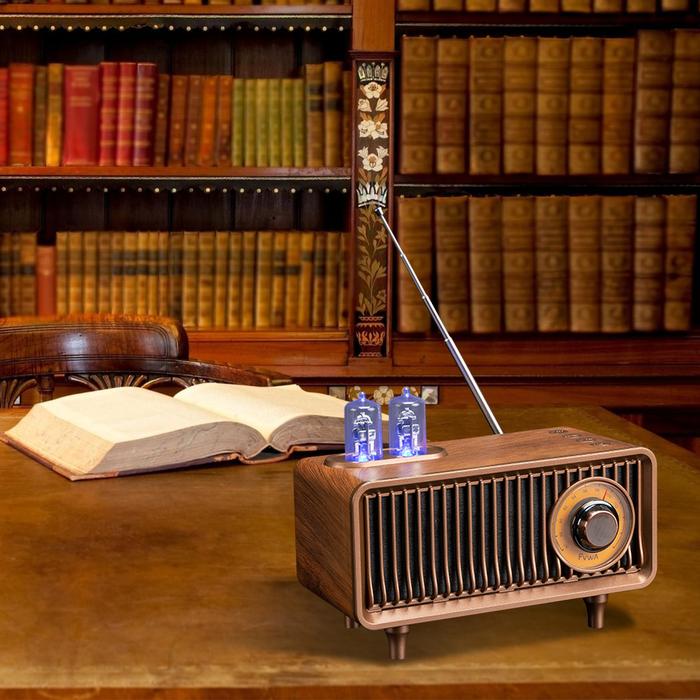 Speaker BT Nirkabel Retro Mini Fonograf Bentuk Stereo Speaker