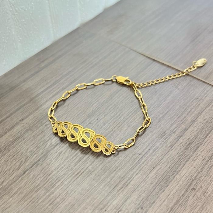 GELANG TANGAN TITANIUM MODEL PLAT CHANEL