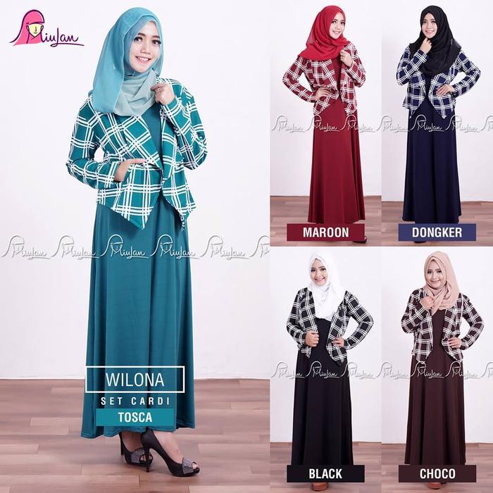 Dress Wilona Miulan | Gamis Set Cardigan