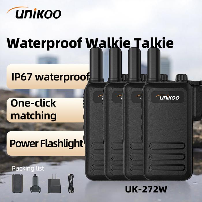 UNIKOO UK272 4 Pcs Walkie Talkie Long Range IP67 Waterproof Durable Portable ht Two-way Radio Transc