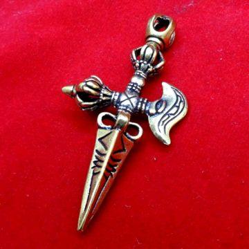 Koleksi Antik Liontin Bandul Kalung Vajra Kuningan