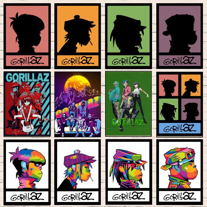Gorillaz Poster Art Music Band Rock Rap Demon Days 2-D Singer