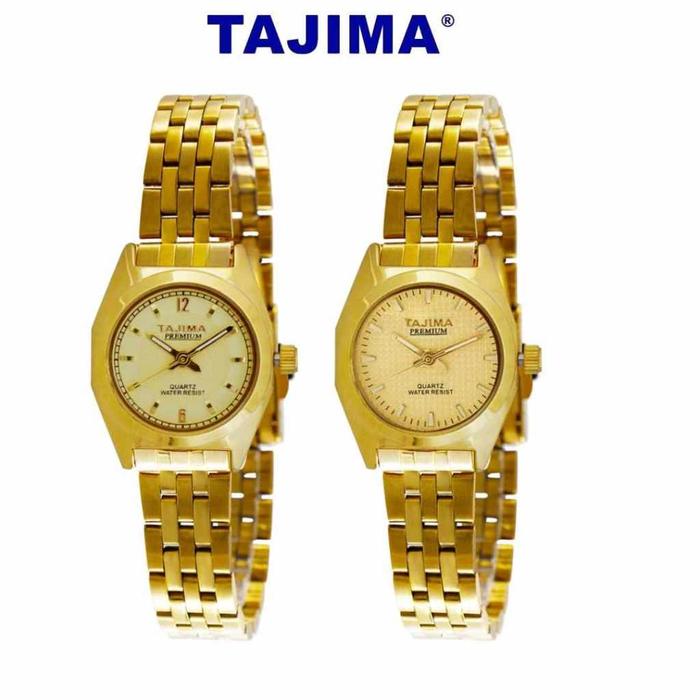 Jam Tangan Analog Tajima Seri Gold Wanita Water Resistant Stainless Steel Original + Free BOX