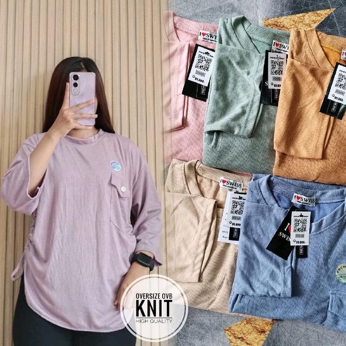 atasan knit oval motif dan warna random  Atasan knit oval  Knit ester alus tebel nyaman pake  Ld 110