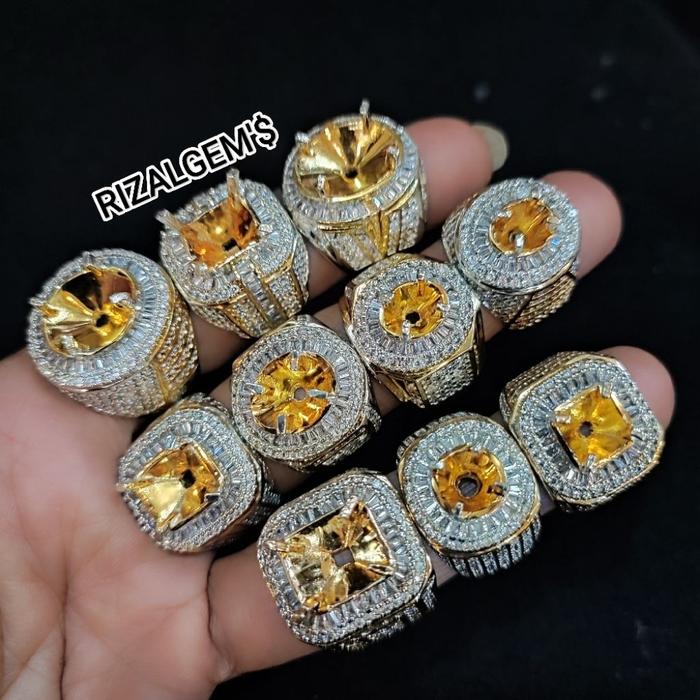 Cincin Emban Ring Tever Mewah Perak Microsetting