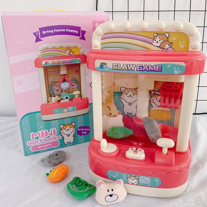 GU Mainan Claw Game Mini / Joy Claw Machine Mini / Mesin Tangkap Boneka Time Zone / Mesin Capit Bone