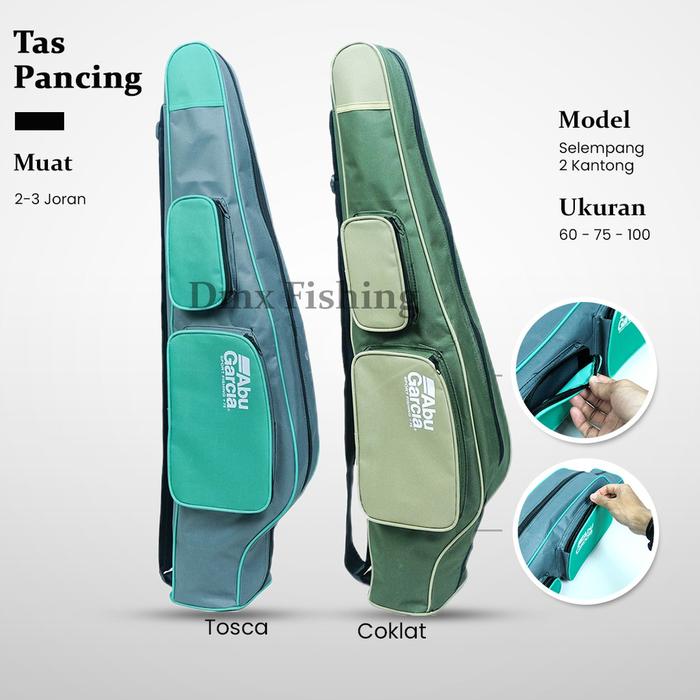 Tas Joran Pancing Slempang Abu Garcia Muat 2 Set Alat Pancingan Ukuran 60 75 100 Cm