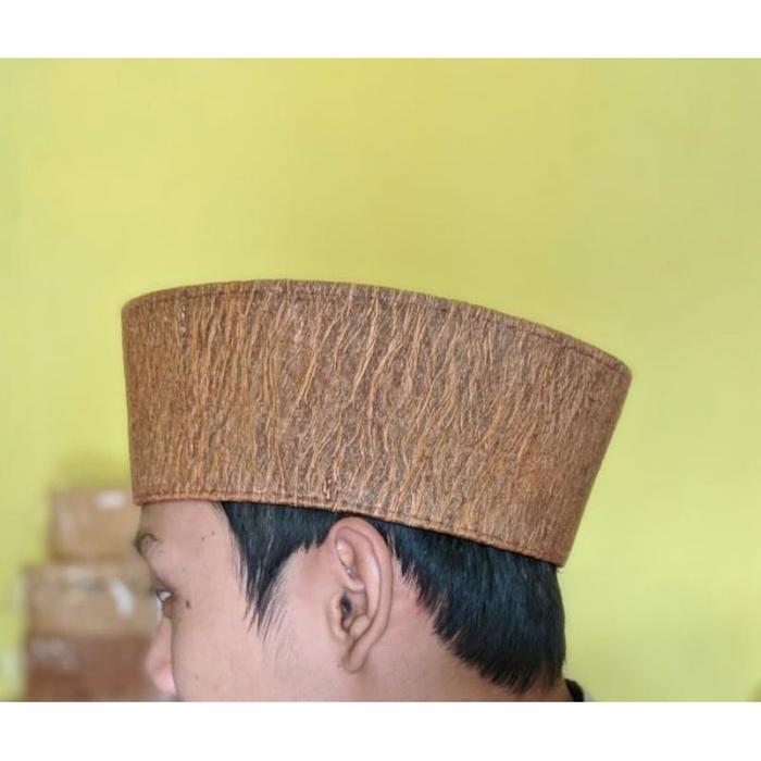 TERBARU peci kulit kayu waru motif terompah peci habib bahar kopiah unik songkok pria peci unik