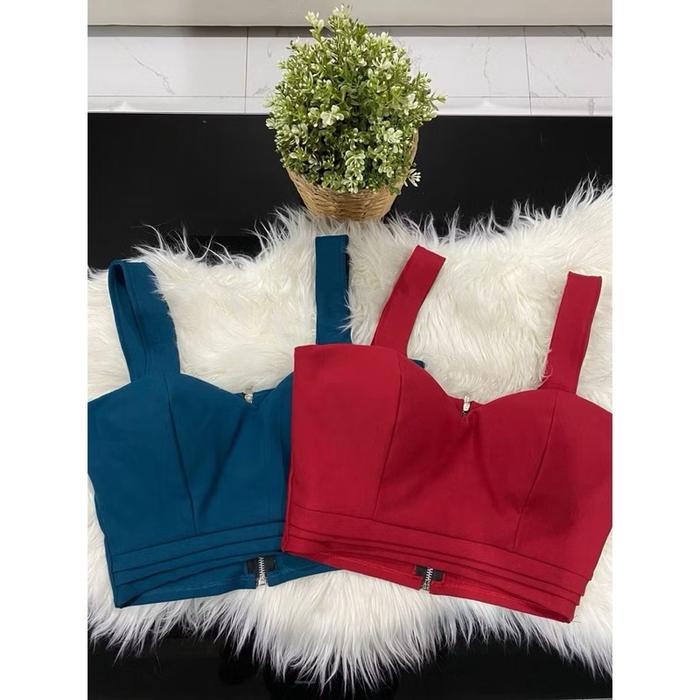 CROP TOP BAHAN VB VNECK IMPORT BANGKOK BKK / CROP TOP SLETING BKK