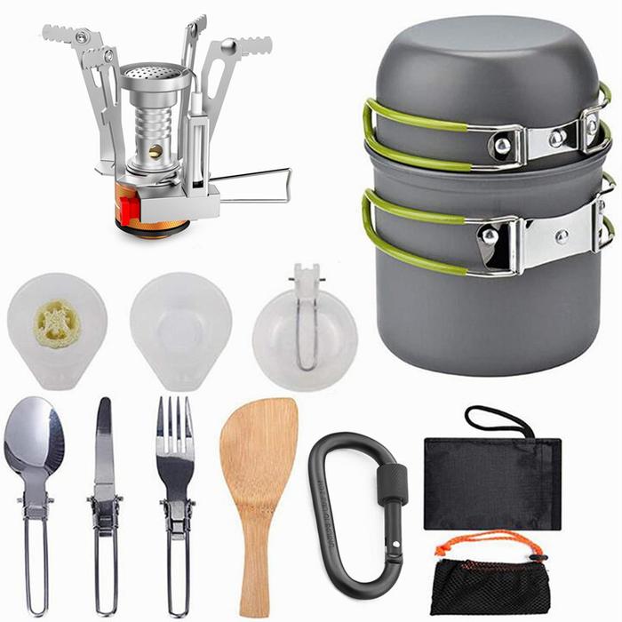 Portable Outdoor Camping Tableware Camping Pot Camping Stoves Set
