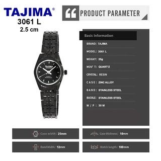 Jam Tangan Analog Wanita Tajima Premium 3061 L Black Band Original Garansi 1 Tahun + Free BOX