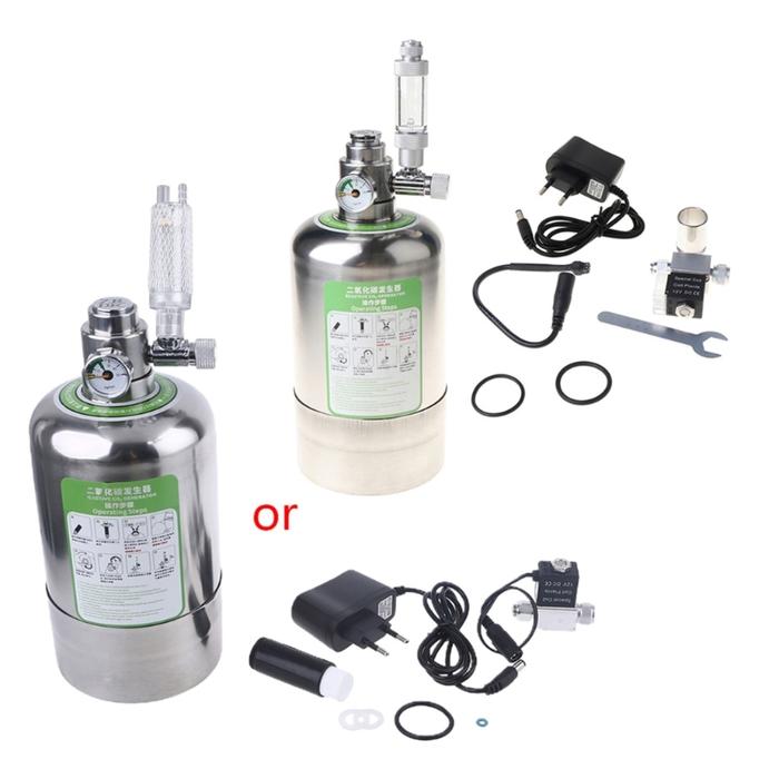 Aquarium DIY CO2 Generator System Stainless Steel Bottle Tools