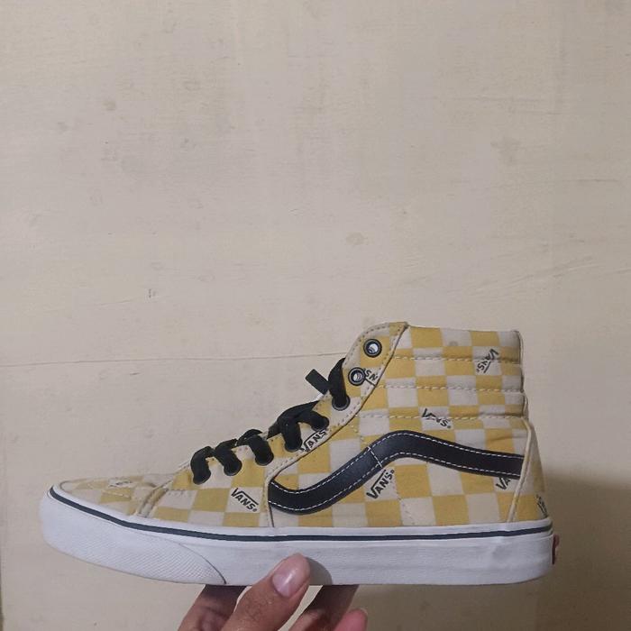 preloved vans SK8 Hi Yellow Checkerboard (second)
