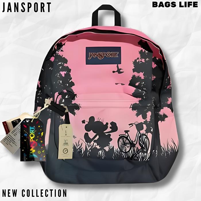 BAGS LIFE - JANSPORT TAS SEKOLAH DISNEY MICKEYMOUSE PINK - TAS JANSPORT ALL COLOUR ORIGINAL - TAS JA