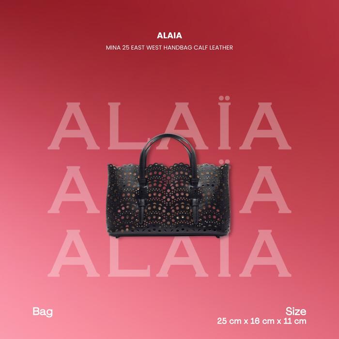 ALAIA Mina 25 East West Handbag Calf Leather (100% Authentic Original)
