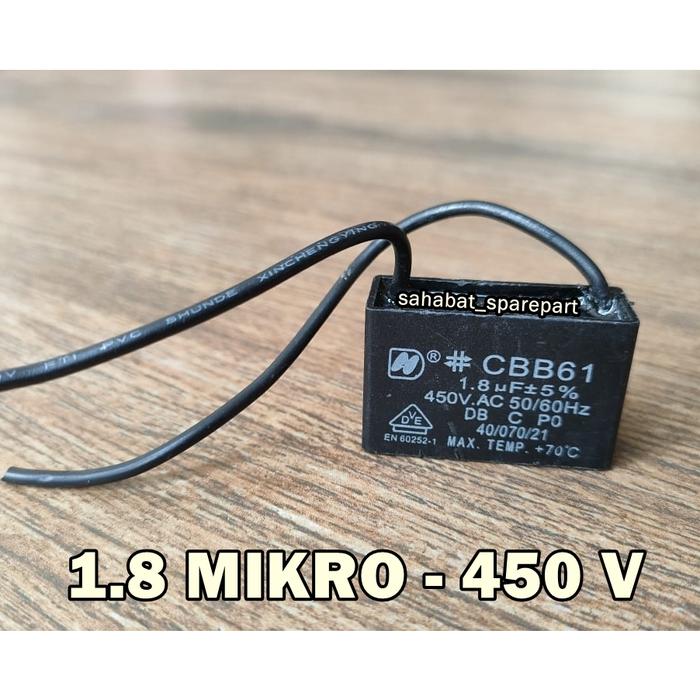 Kapasitor Kipas Angin 1.2 / 1.5 / 1.8 Mikro